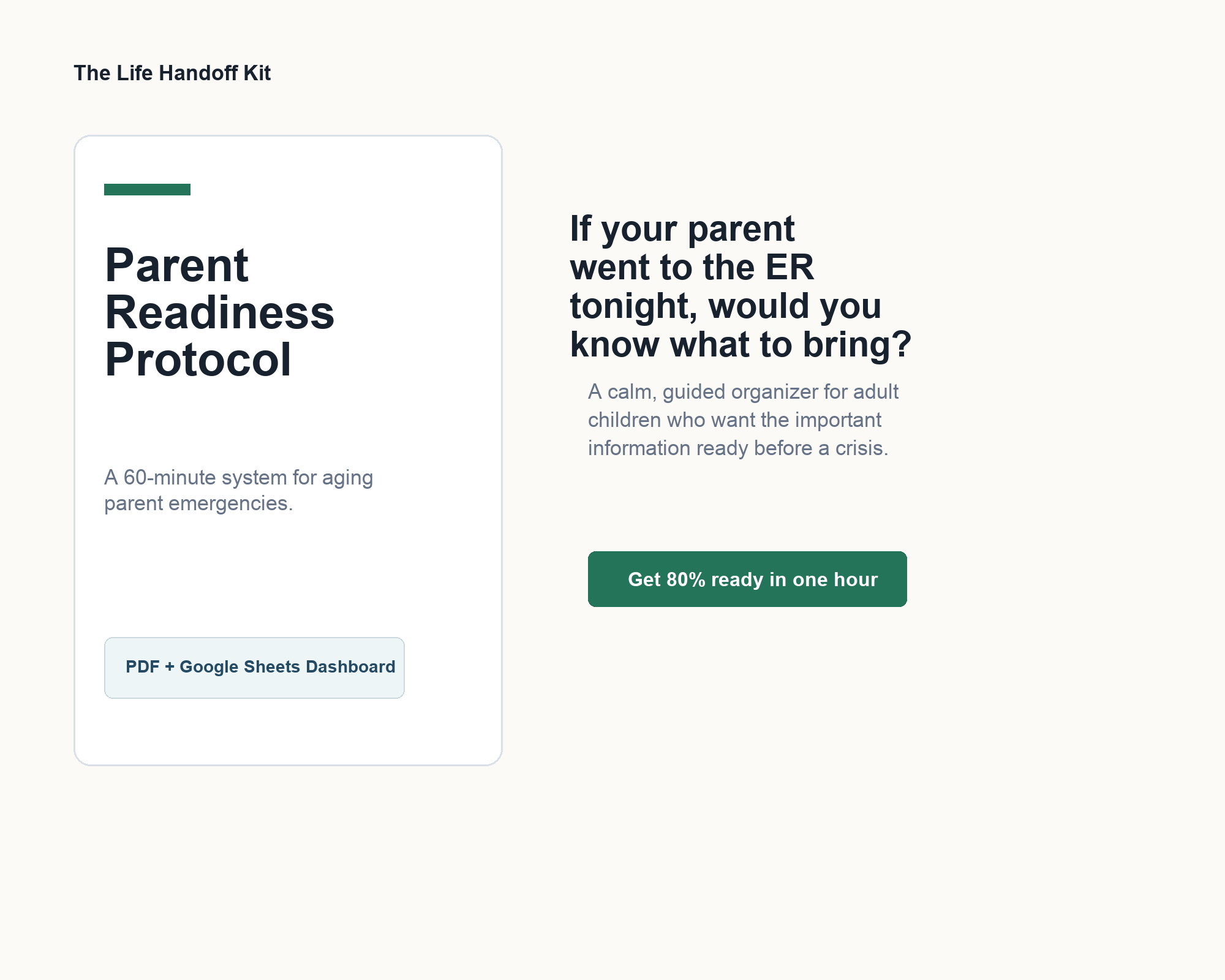 Parent Readiness Protocol product preview
